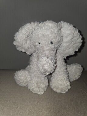 Jellycat Elephant Light Grey Plush & Beans 8" tall